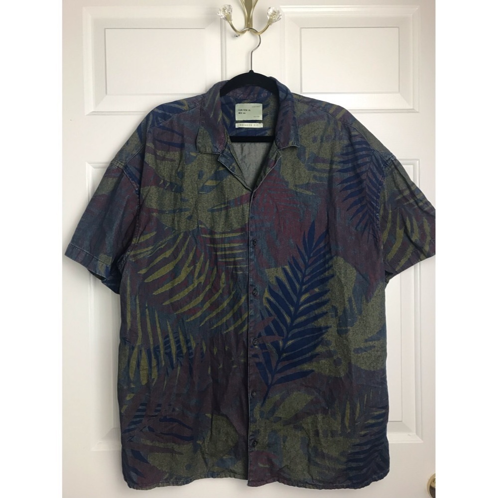 Zara Man Leaf Print Dress Shirt